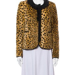 HACHE ANIMAL PRINT FAUX FUR JACKET